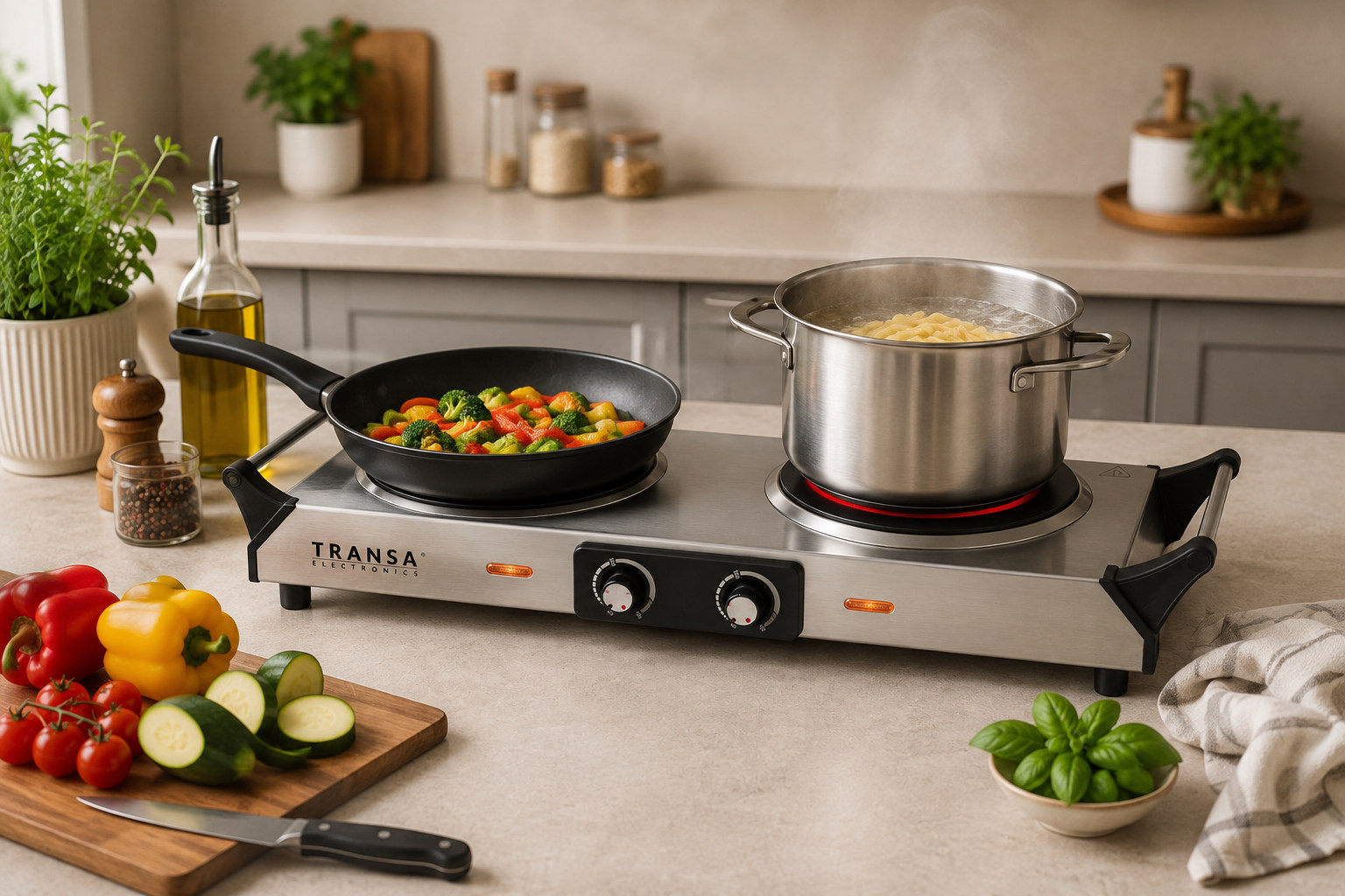 Kuchenka elektryczna ceramiczna dwupalnikowa DoubleStove 2100W Transa Electronics